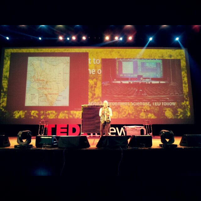 Tenrehte CEO Jennifer Indovina presenting her TED Talk at the TEDxItaewon 2012 Dress rehearsal