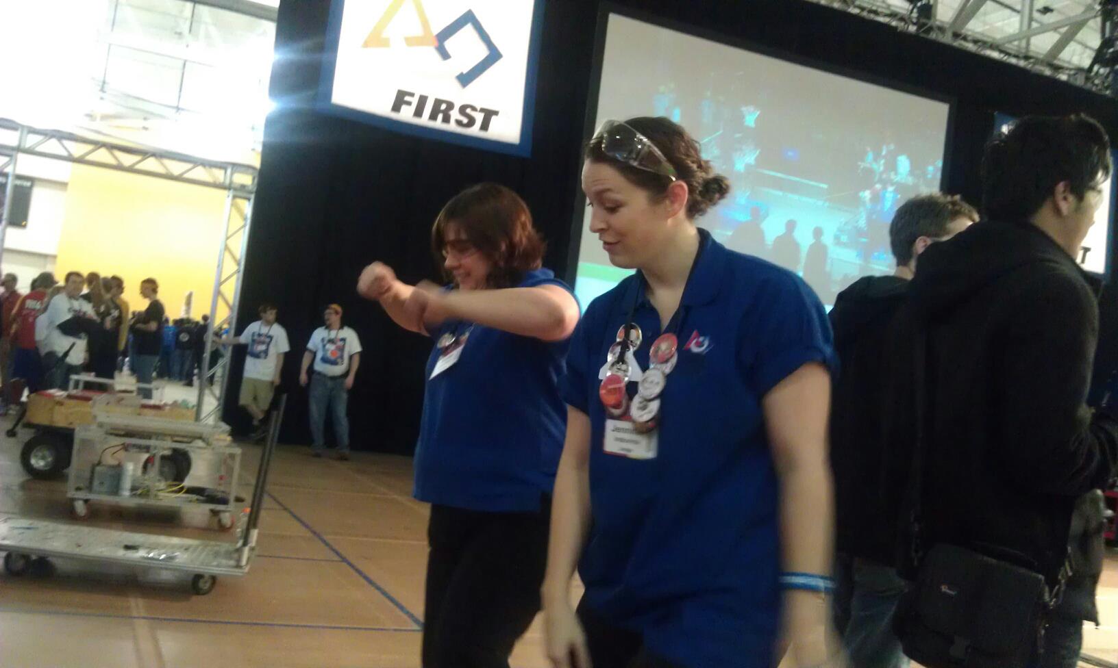 Tenrehte CEO Jennifer Indovina & Karen Fellows @ Rebound Rumble, the 2012 FIRST Robotics Competition at RIT
