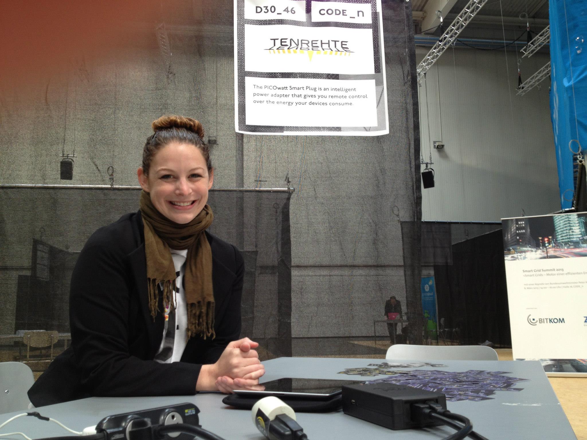 Tenrehte CEO Jennifer Indovina at our CODE_n booth during Cebit 2013