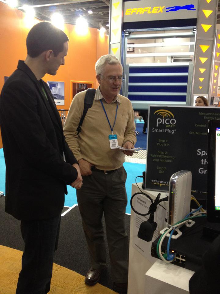 Tenrehte Senior Engineer Carlos Barrios and PICOwatt® at the ExCel Centre in London