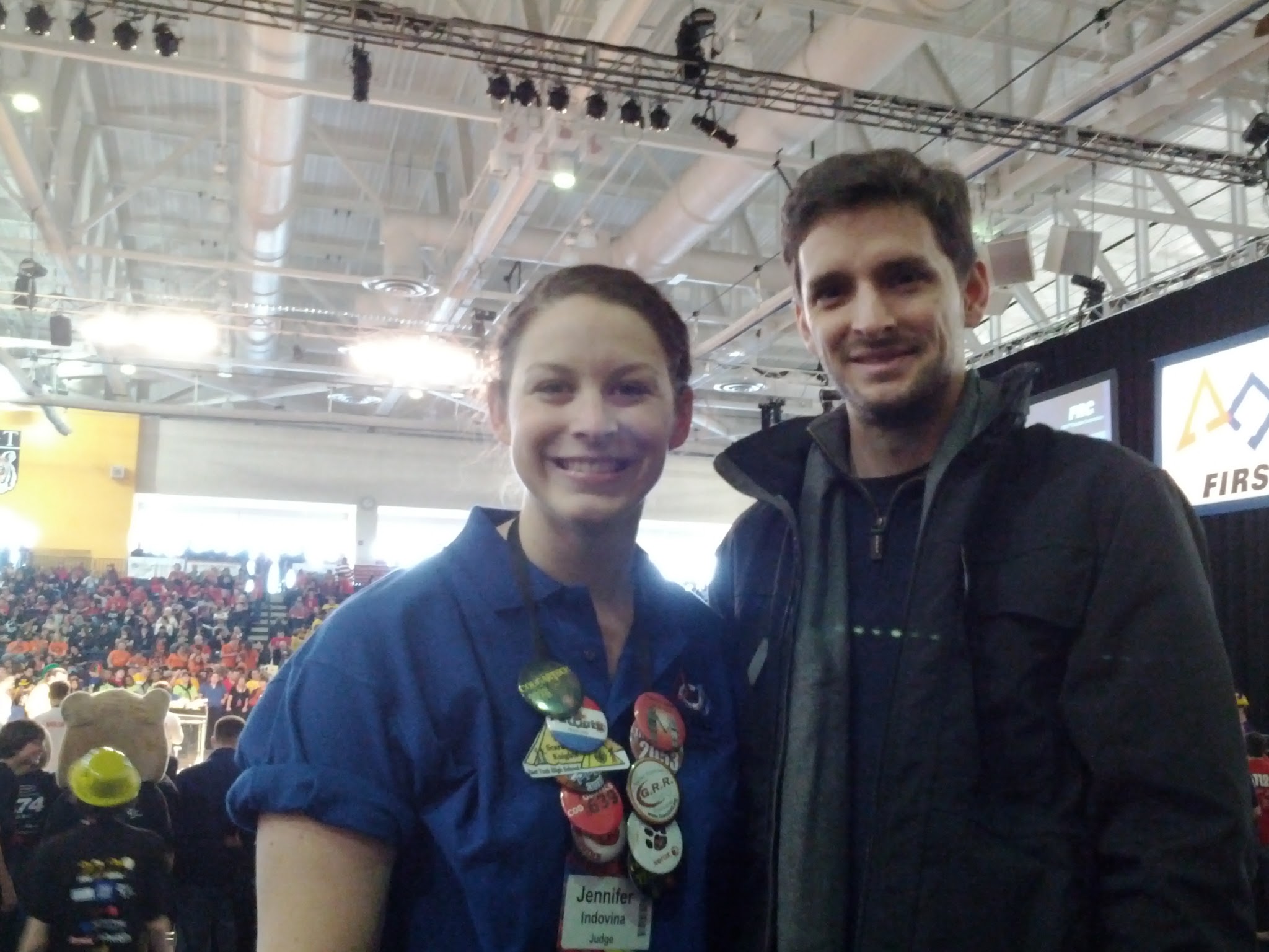 Tenrehte CEO Jennifer Indovina & Senior Engineer Carlos Barrios @ Rebound Rumble, the 2012 FIRST Robotics Competition at RIT